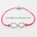 Rose wire diamante number eight alloy woven bracelet